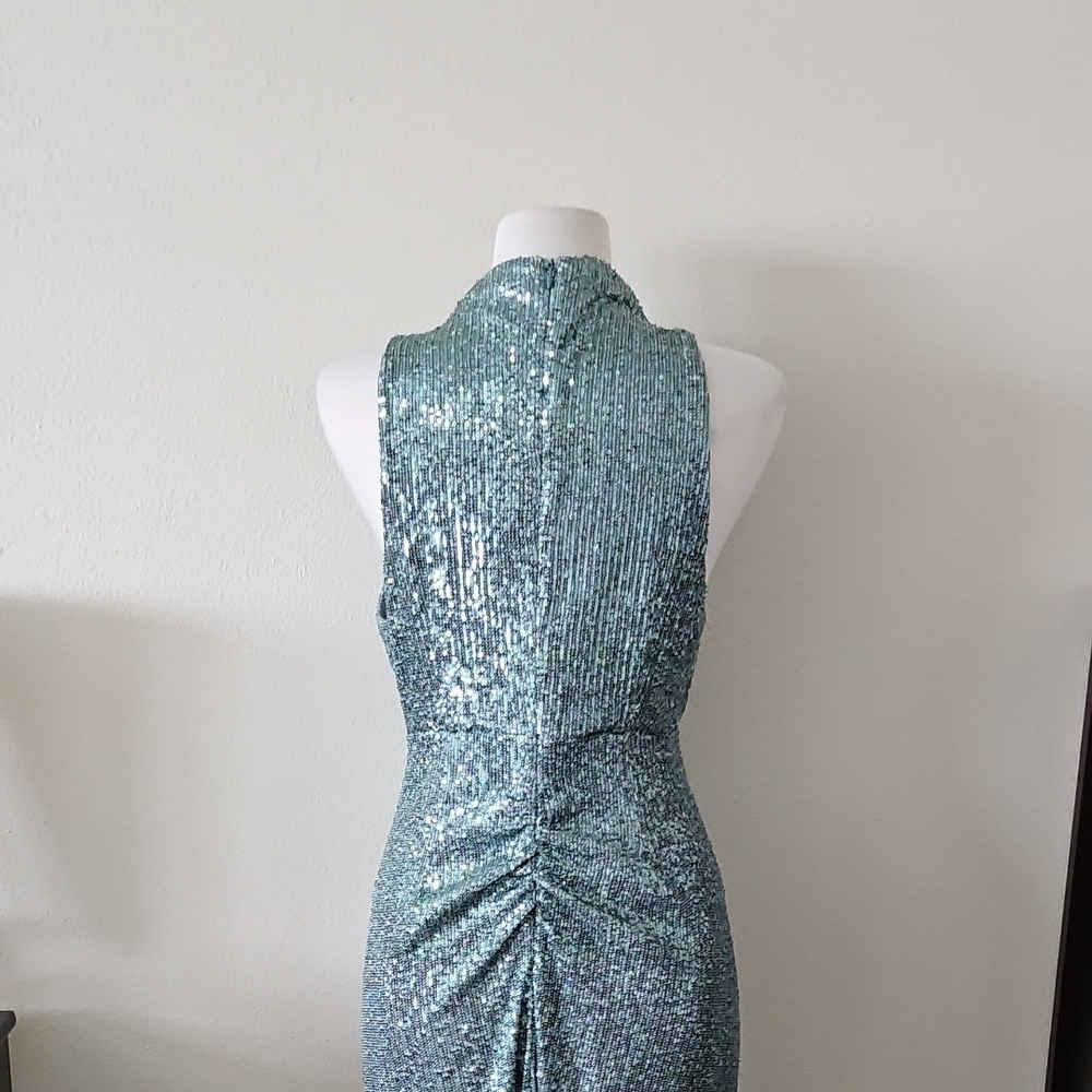 Jigsaw Green Sequin Halter Dress - Picture 5 of 11